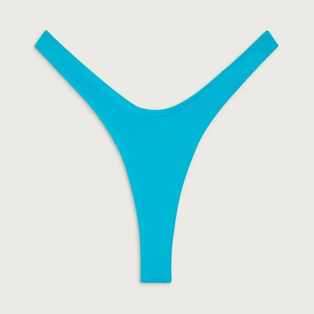 NWT Frankies Bikinis Full Moon Micro Bikini Bottom - Morning Blue - Large